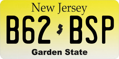 NJ license plate B62BSP