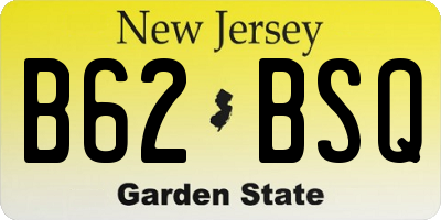 NJ license plate B62BSQ