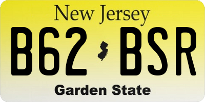 NJ license plate B62BSR