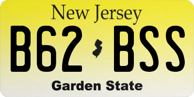 NJ license plate B62BSS