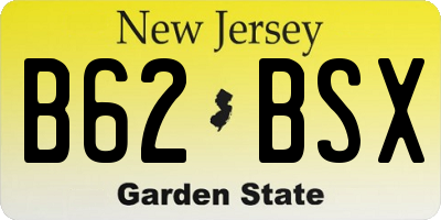 NJ license plate B62BSX