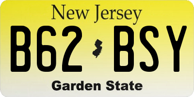 NJ license plate B62BSY