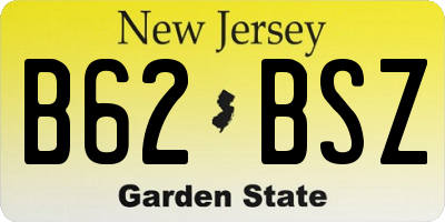 NJ license plate B62BSZ