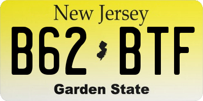 NJ license plate B62BTF