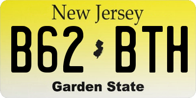 NJ license plate B62BTH