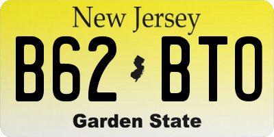 NJ license plate B62BTO