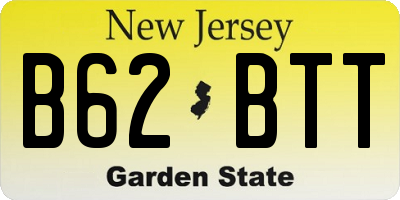 NJ license plate B62BTT