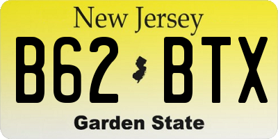 NJ license plate B62BTX