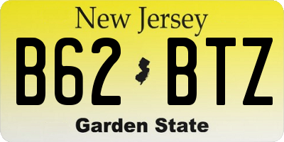 NJ license plate B62BTZ