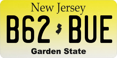 NJ license plate B62BUE
