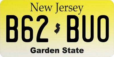 NJ license plate B62BUO