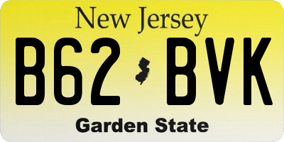NJ license plate B62BVK