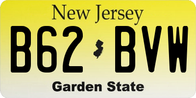 NJ license plate B62BVW