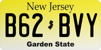 NJ license plate B62BVY