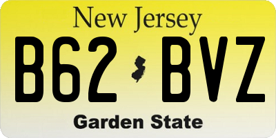 NJ license plate B62BVZ
