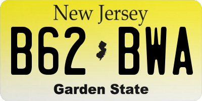 NJ license plate B62BWA
