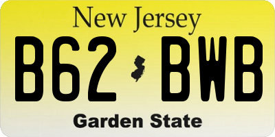NJ license plate B62BWB
