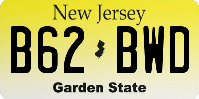 NJ license plate B62BWD