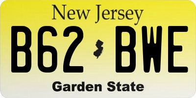 NJ license plate B62BWE