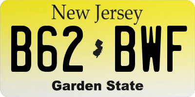NJ license plate B62BWF