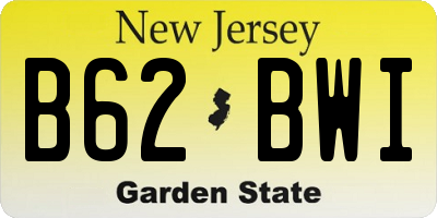 NJ license plate B62BWI