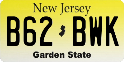 NJ license plate B62BWK