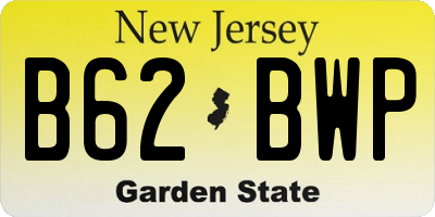 NJ license plate B62BWP
