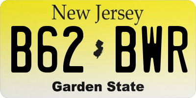 NJ license plate B62BWR