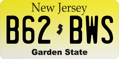 NJ license plate B62BWS