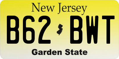 NJ license plate B62BWT