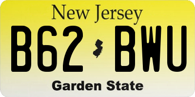 NJ license plate B62BWU