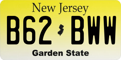 NJ license plate B62BWW