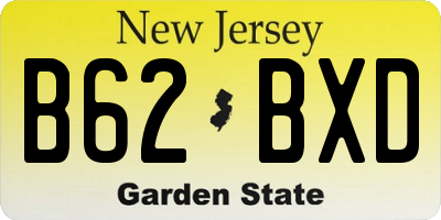NJ license plate B62BXD
