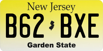 NJ license plate B62BXE