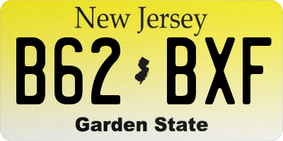 NJ license plate B62BXF