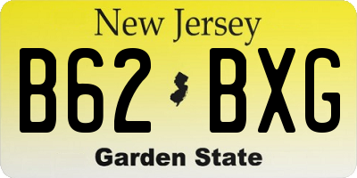 NJ license plate B62BXG