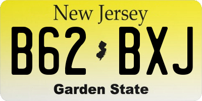 NJ license plate B62BXJ