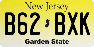 NJ license plate B62BXK