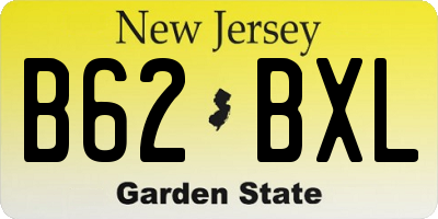 NJ license plate B62BXL
