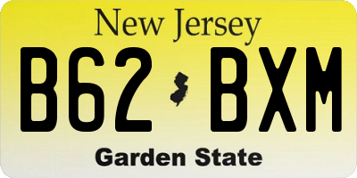 NJ license plate B62BXM