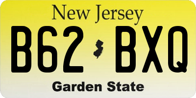 NJ license plate B62BXQ