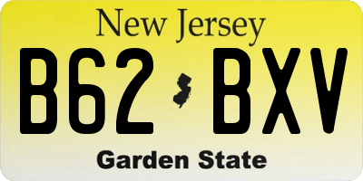 NJ license plate B62BXV