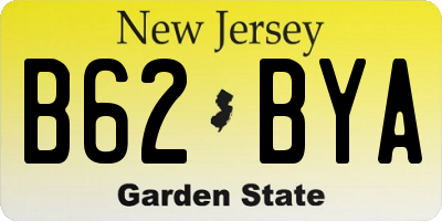 NJ license plate B62BYA