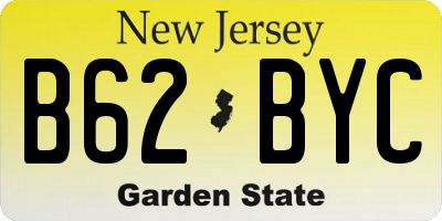 NJ license plate B62BYC