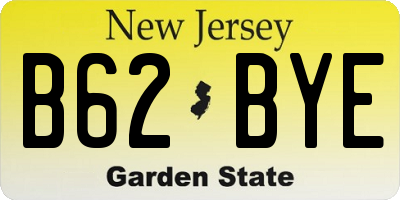 NJ license plate B62BYE