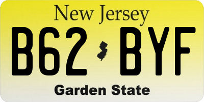 NJ license plate B62BYF