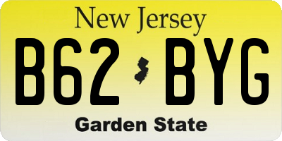 NJ license plate B62BYG