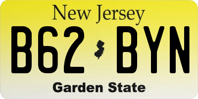 NJ license plate B62BYN