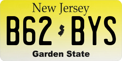 NJ license plate B62BYS
