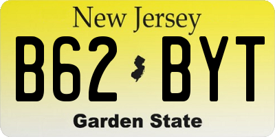 NJ license plate B62BYT